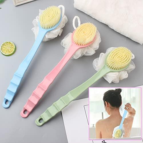 🤩2 IN 1 Loofah with Soft Bristles and handle, Double Sided Scrubber and Brush[Buy 1 Get 1 Free]🤩