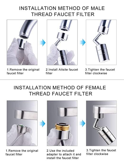 🤩 Anti-Splash leakproof 4-layer net filter Rotatable Faucet🤩