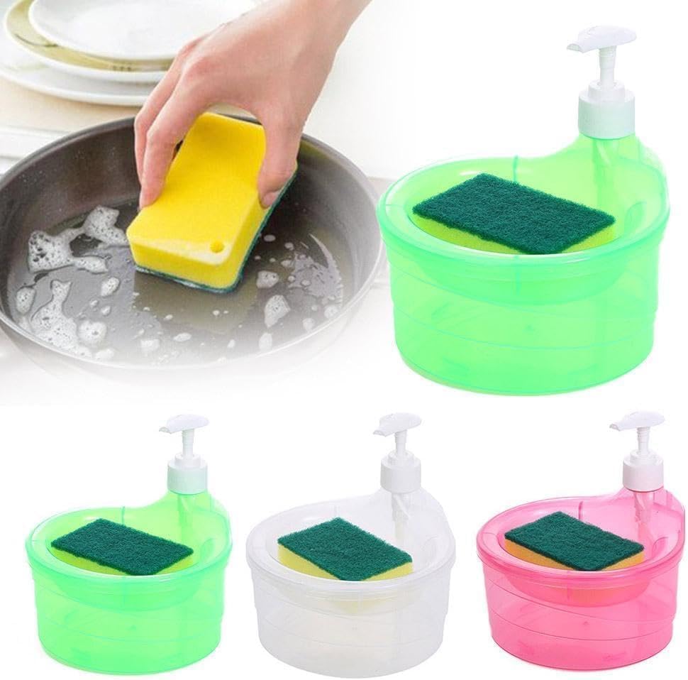 🤩Double Layer 2 in 1 Liquid soap Dispenser with Pump and Sponge🤩
